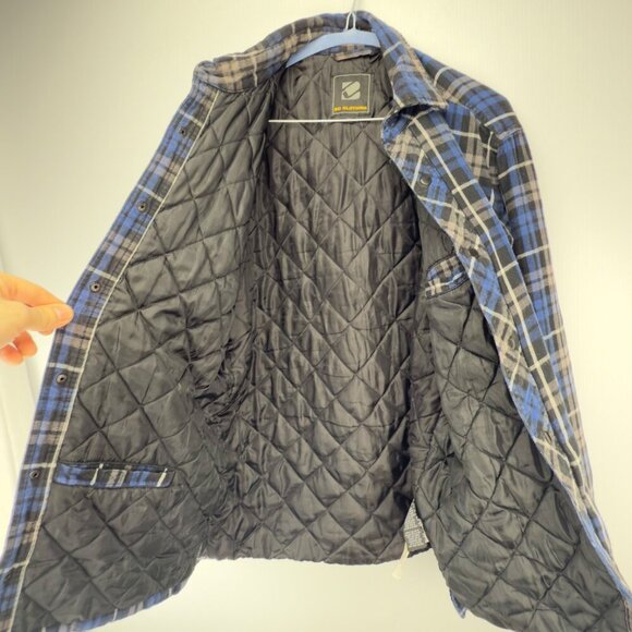 BC‎ CLOTHING Plaid Lined Blue Grey Black Fall Jacket Gorpcore Hackburry sz S - Picture 5 of 5